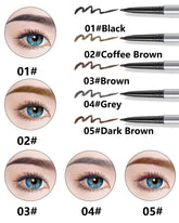 Eyebrow Pencil with Spoolie Brush- 4Pcs Professional Micro 1.5mm Tip Brow Pencil with Dual Ends Kit, Longwearing Waterproof Sweat-proof Eye Brow Pencil, Eyebrow Makeup Pencil for Women-05 Dark Brown
